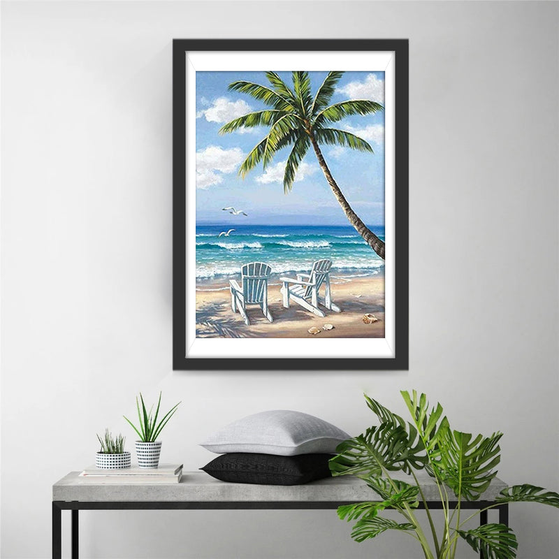 Chairs Deckchairs and Coconut Tree 5D DIY Diamond Painting Kits