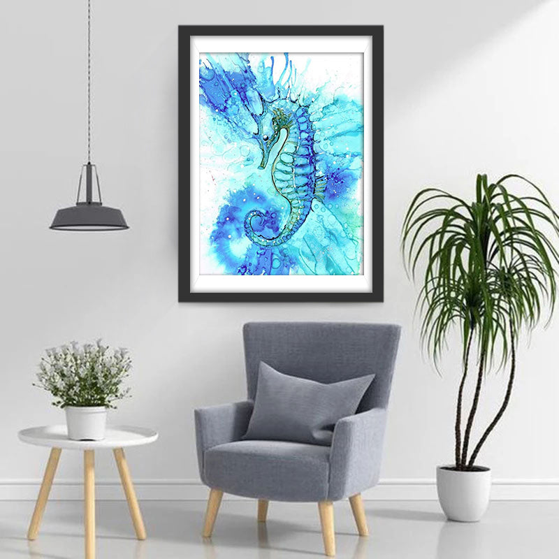 Blue Seahorse Diamond Painting