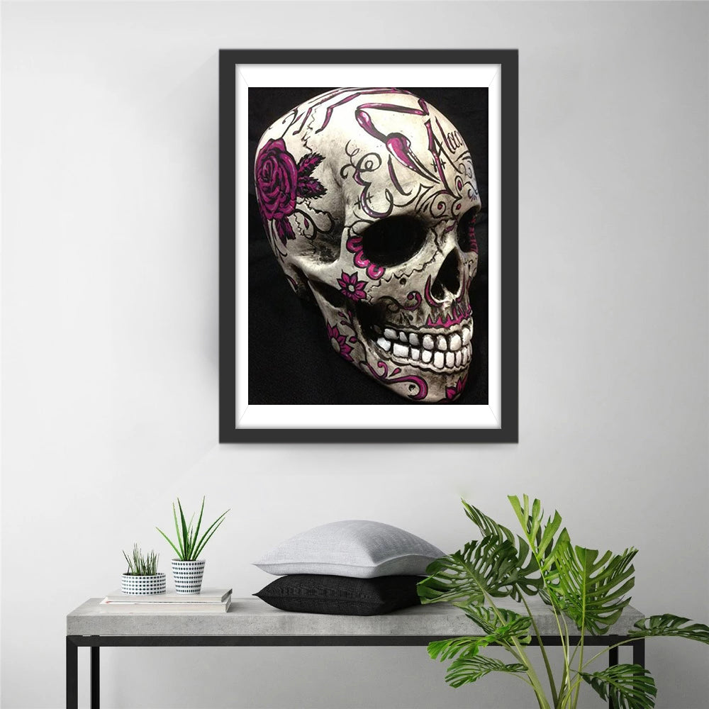 Skull and Flower Tattoo Diamond Painting
