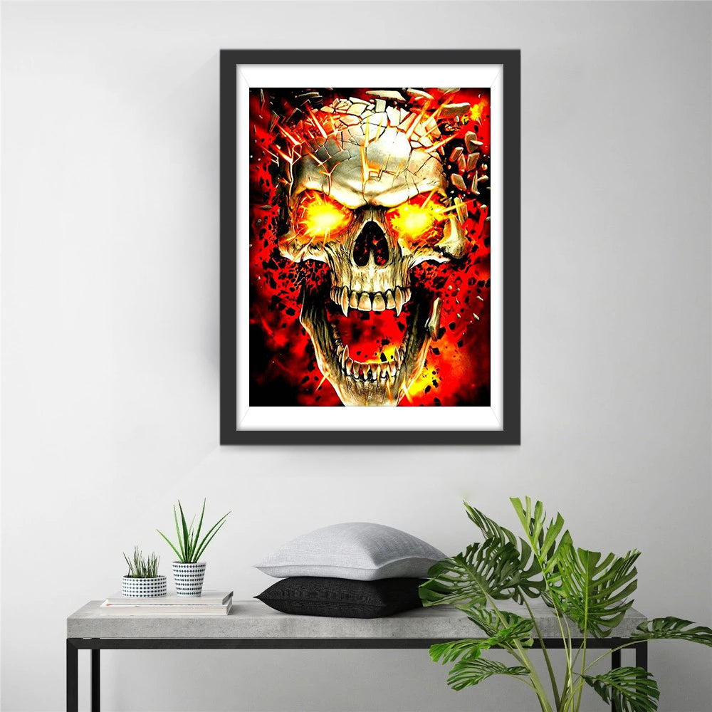 Fire Skull Diamond Painting