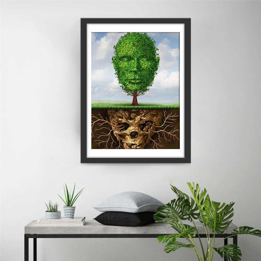Tree and Human Head Diamond Painting
