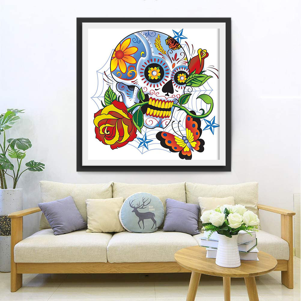 Skull and Spider Web Diamond Painting