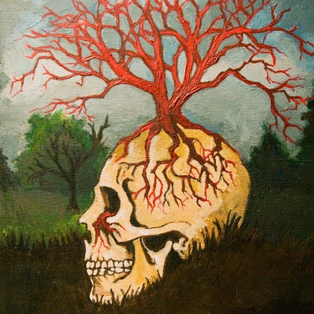 Skull and Red Tree Diamond Painting