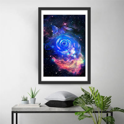 Starry Sky and Blue Rose Diamond Painting