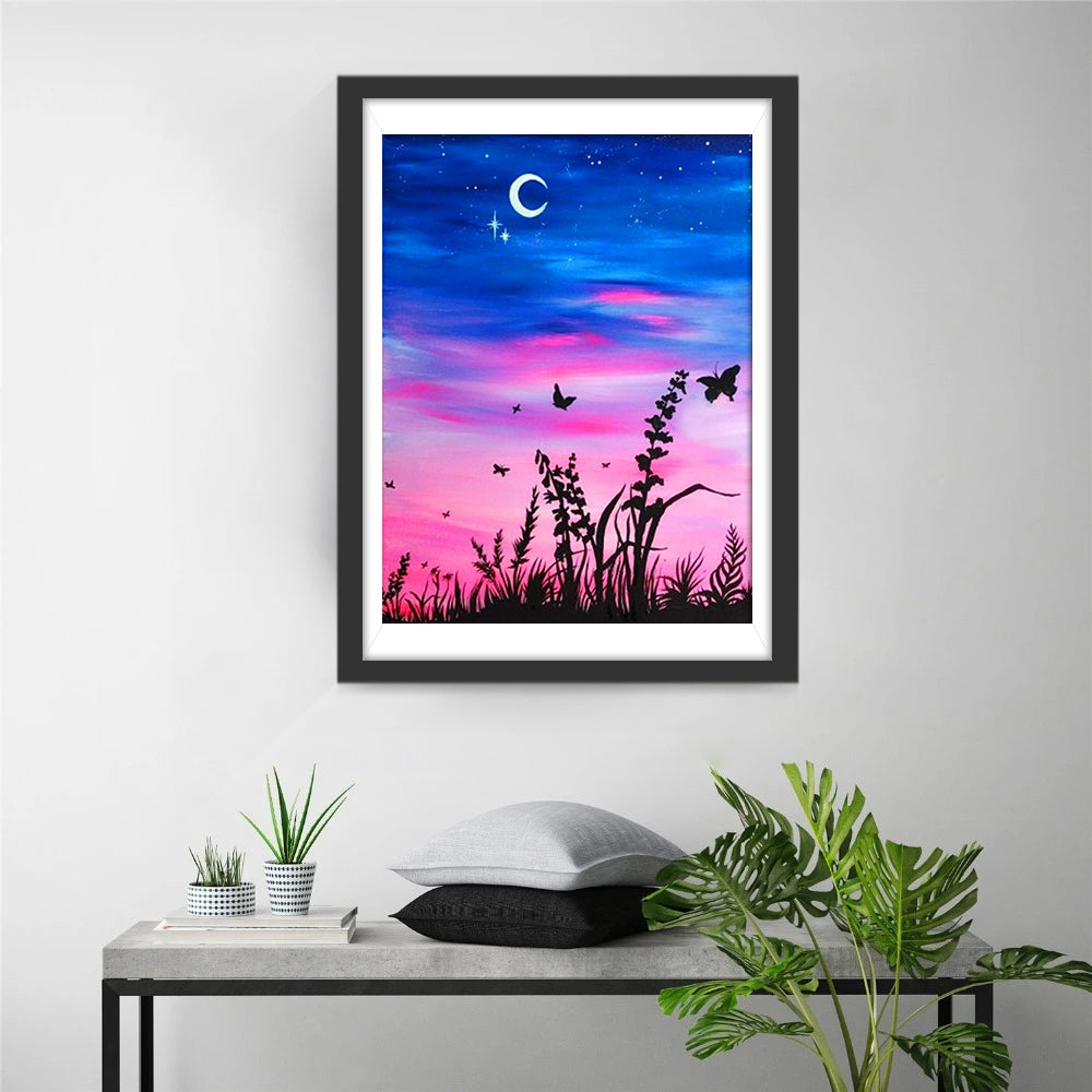 Night Sky and Grasses Diamond Painting