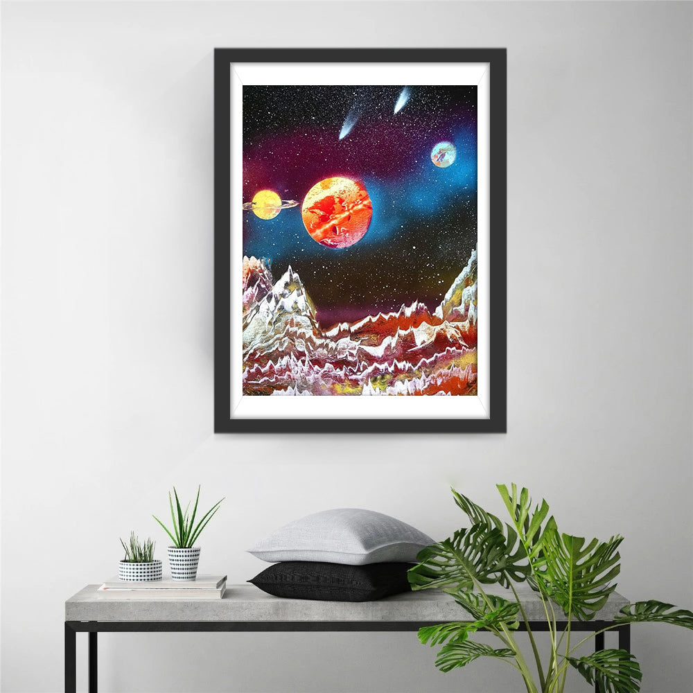 Mountains and Planets Diamond Painting
