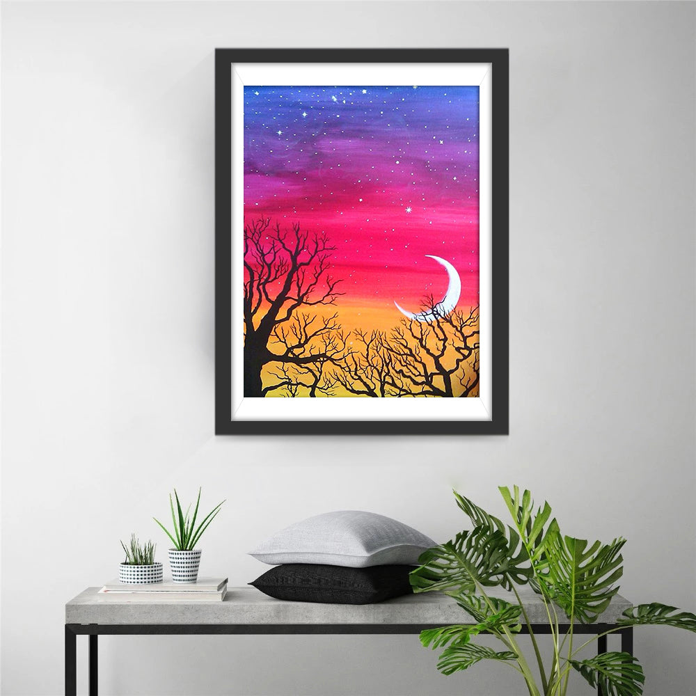 Multicolored Sky and Dead Trees Diamond Painting