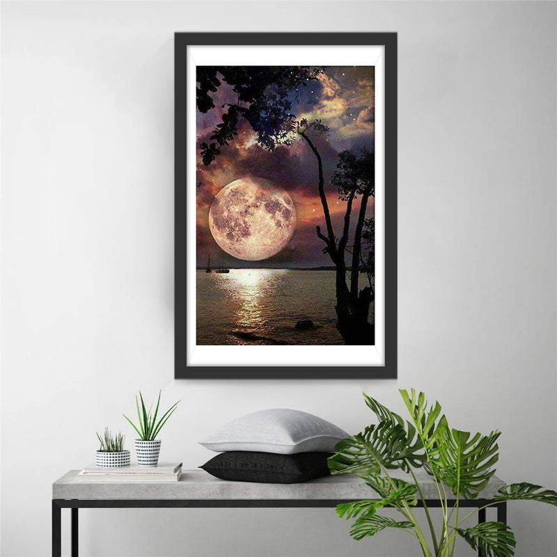 Starry Sky and Clear Moon Diamond Painting