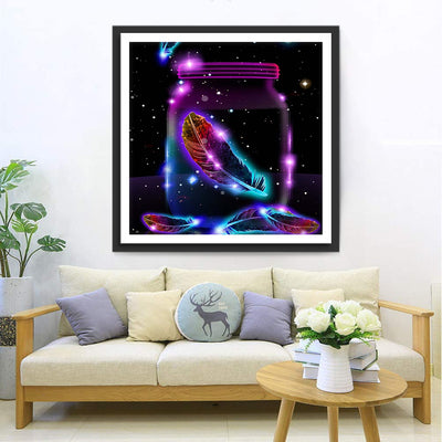 Starry Sky and the Feather in the Pot 5D DIY Diamond Painting Kits