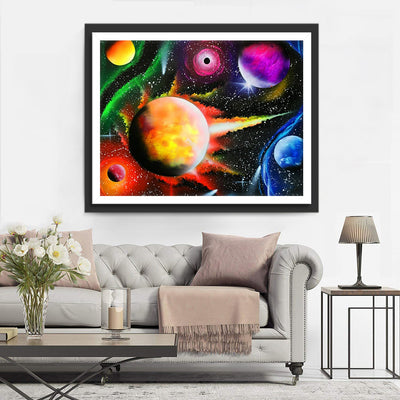 Multicolored Planets Diamond Painting