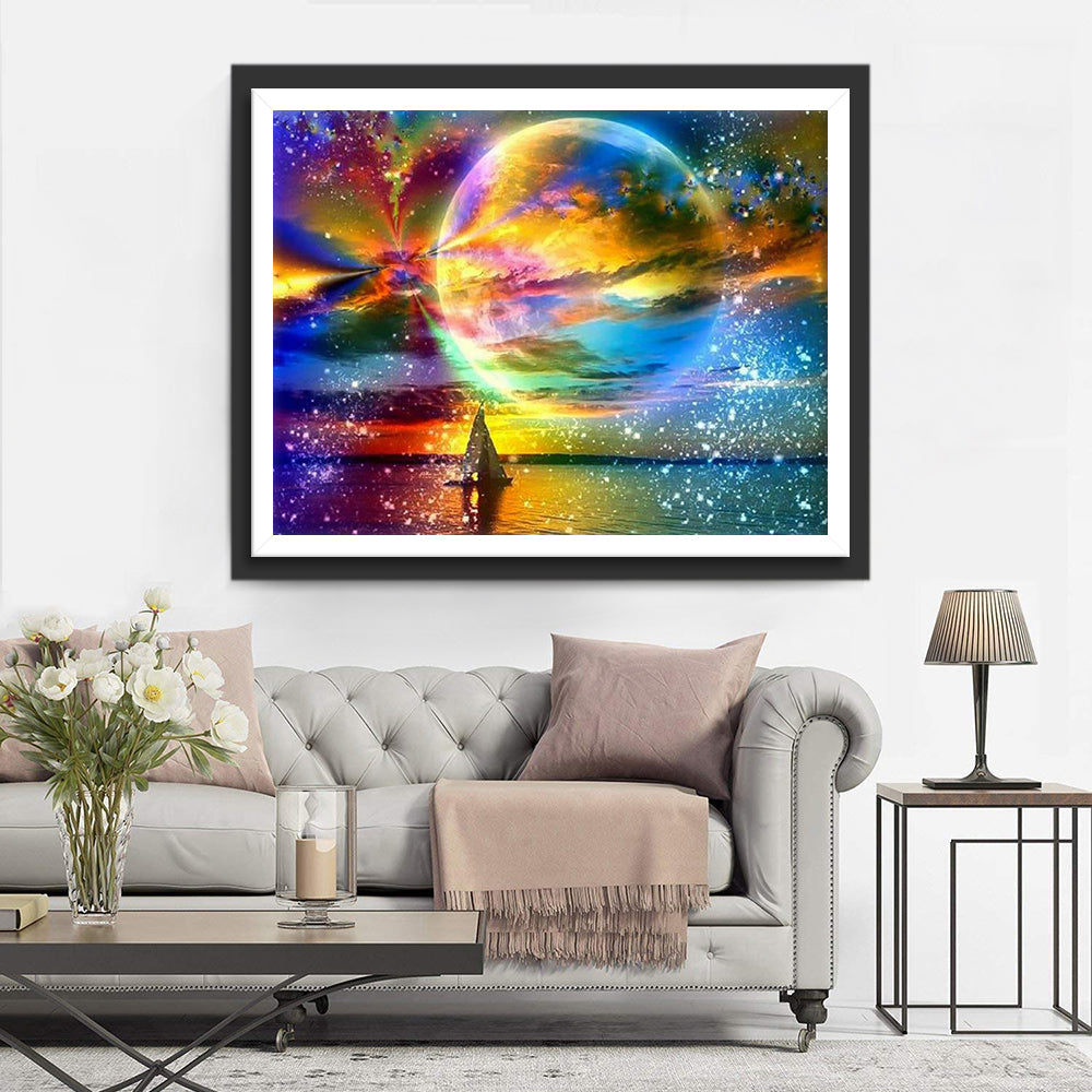 Starry Sky and Colorful Clouds Diamond Painting