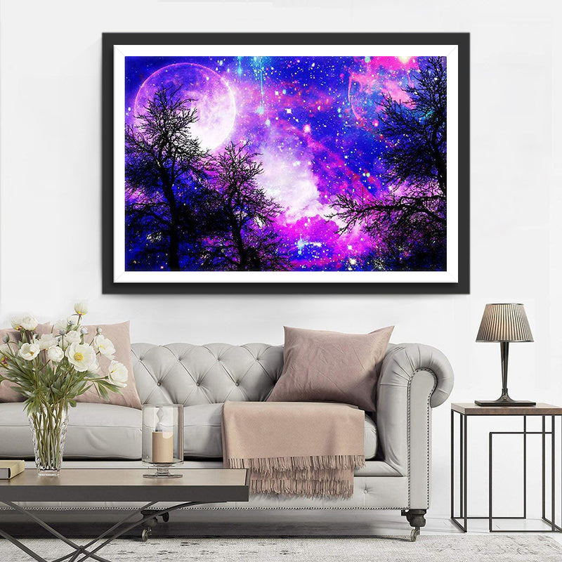 Starry Sky and Tree Diamond Painting