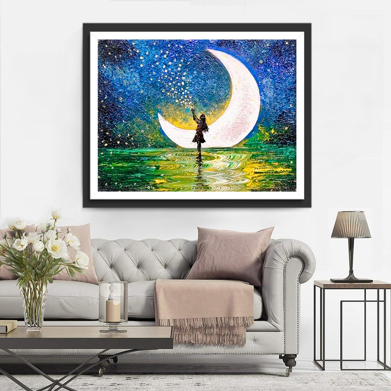 Little Girl and the Starry Night Diamond Painting