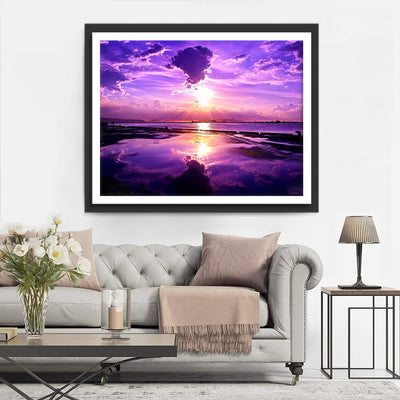 Purple Sky and Sun Diamond Painting