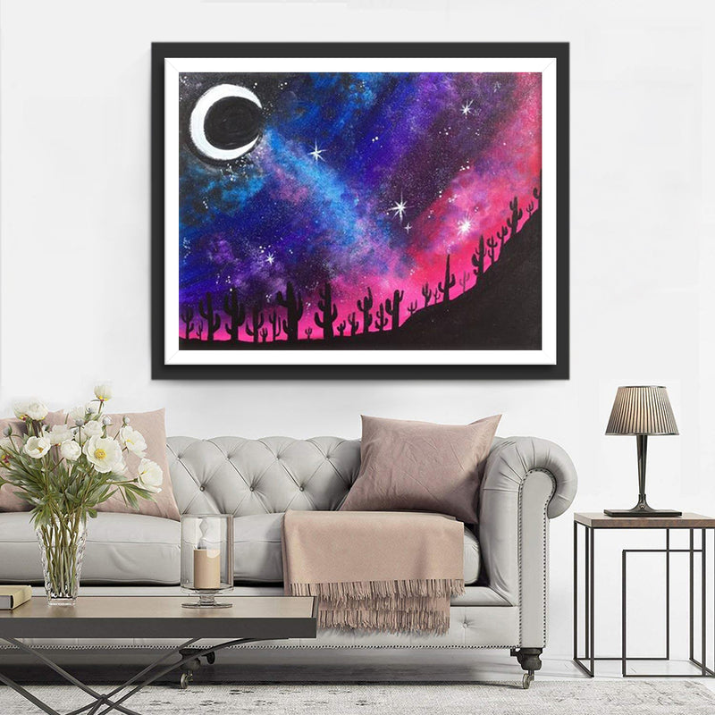 Moon and Cactus Diamond Painting