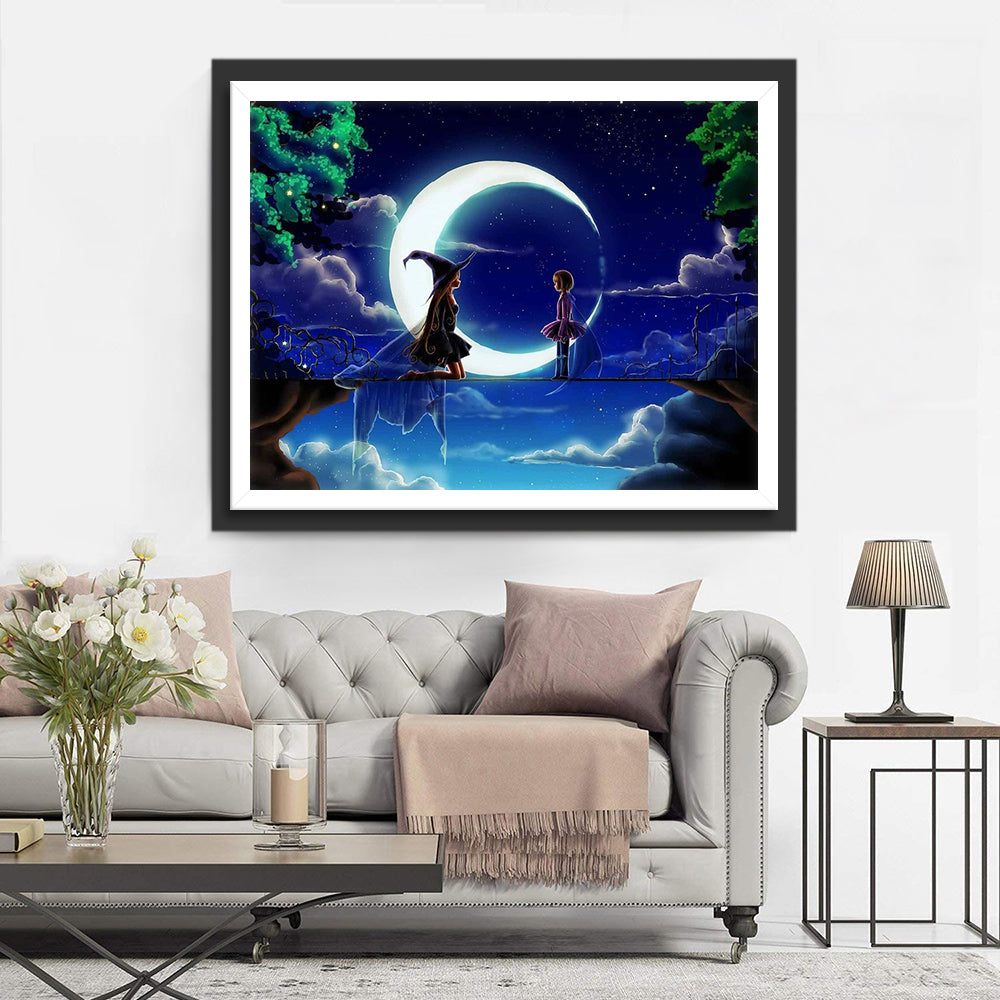 The Witch and the Girl Diamond Painting