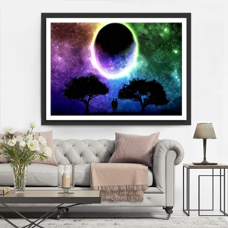 Polar Dawn and Yellow Moon Diamond Painting