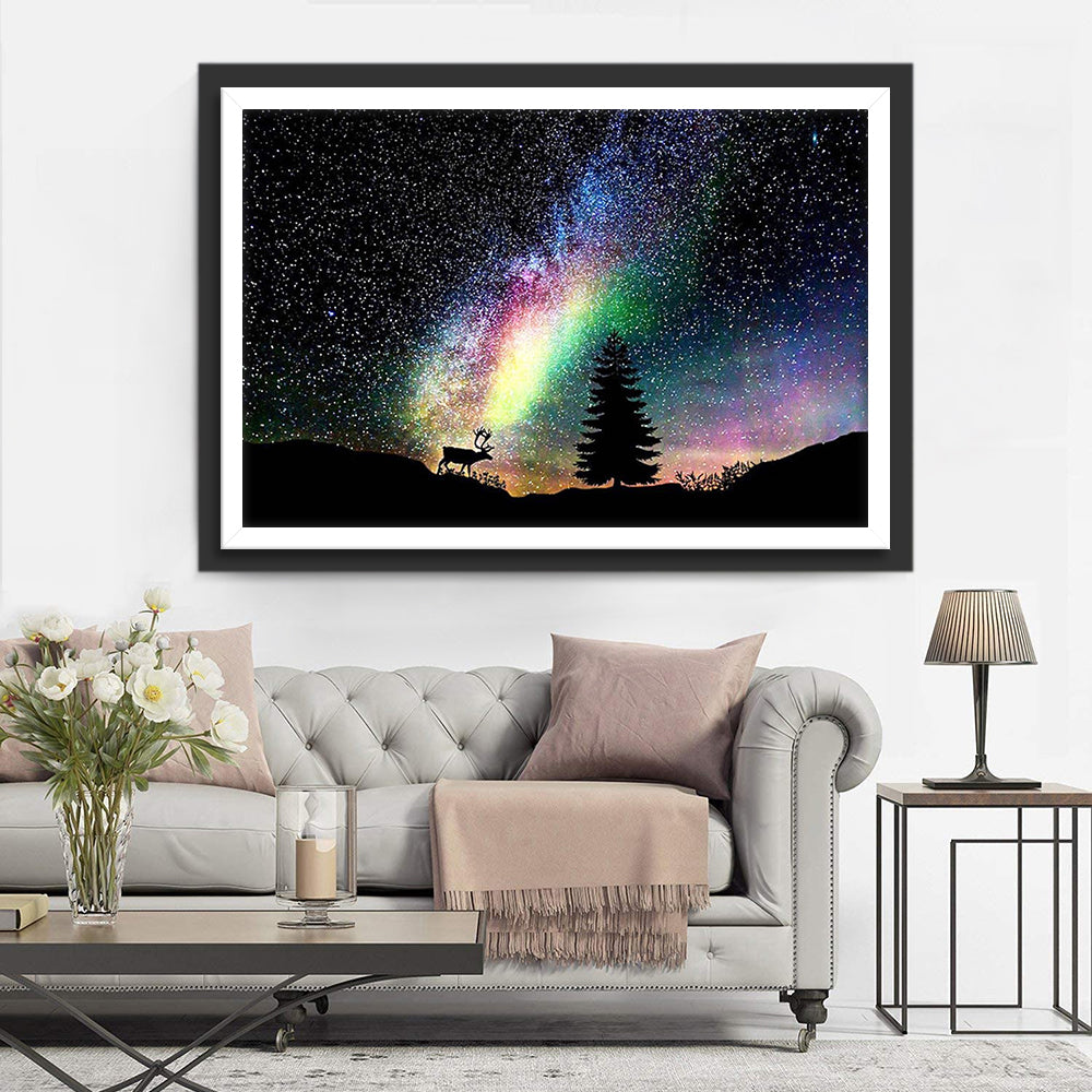 Starry Sky and Colorful Lights Diamond Painting