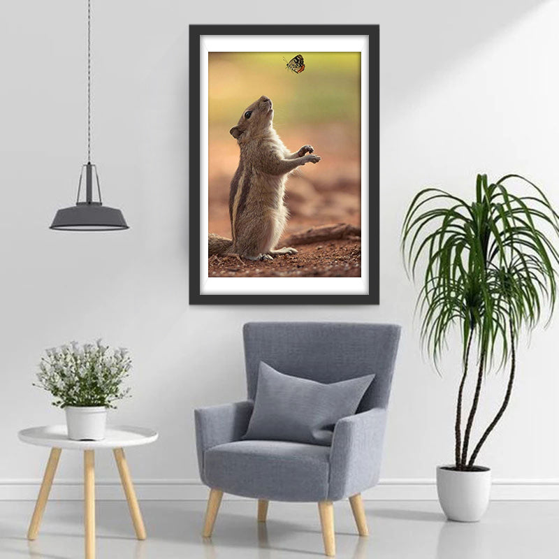 Squirrel and Butterfly Diamond Painting