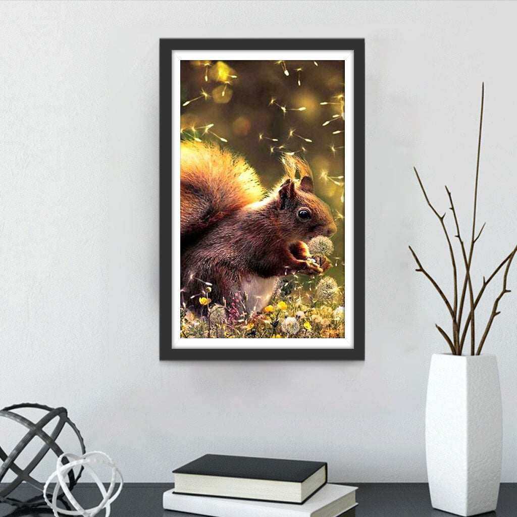 Squirrel and Dandelions Diamond Painting