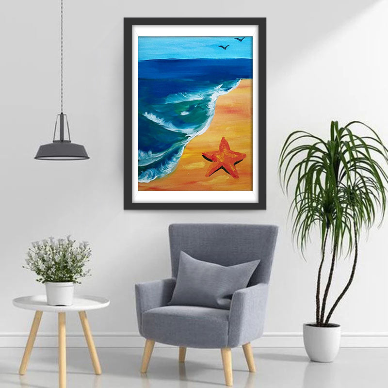 Red Starfish and the Sea Diamond Painting