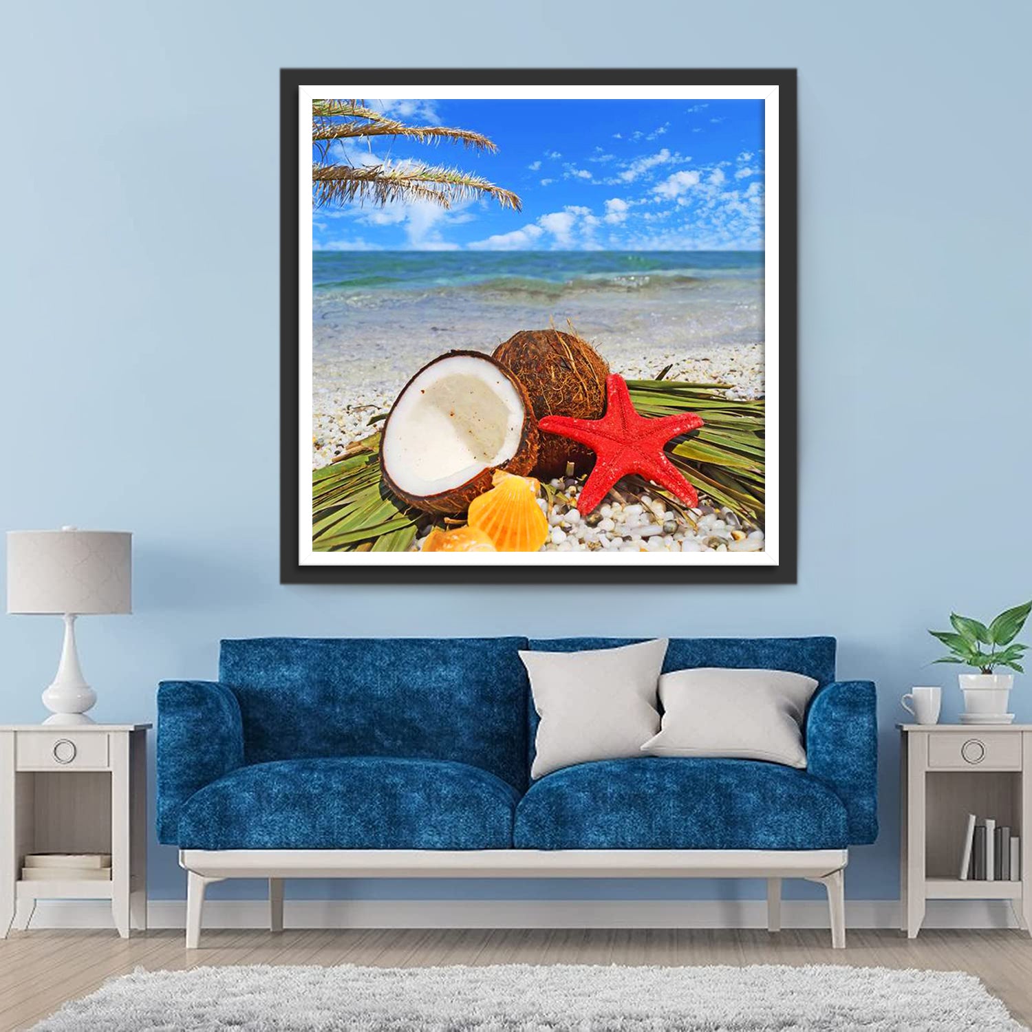 Red Starfish and Coconut Diamond Painting