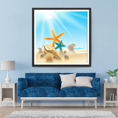 Orange and Blue Starfish Diamond Painting