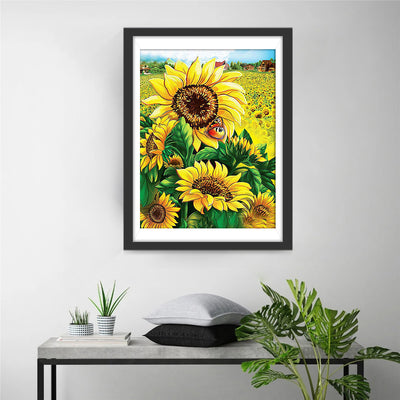 Field of Sunflowers and Butterfly 5D DIY Diamond Painting Kits