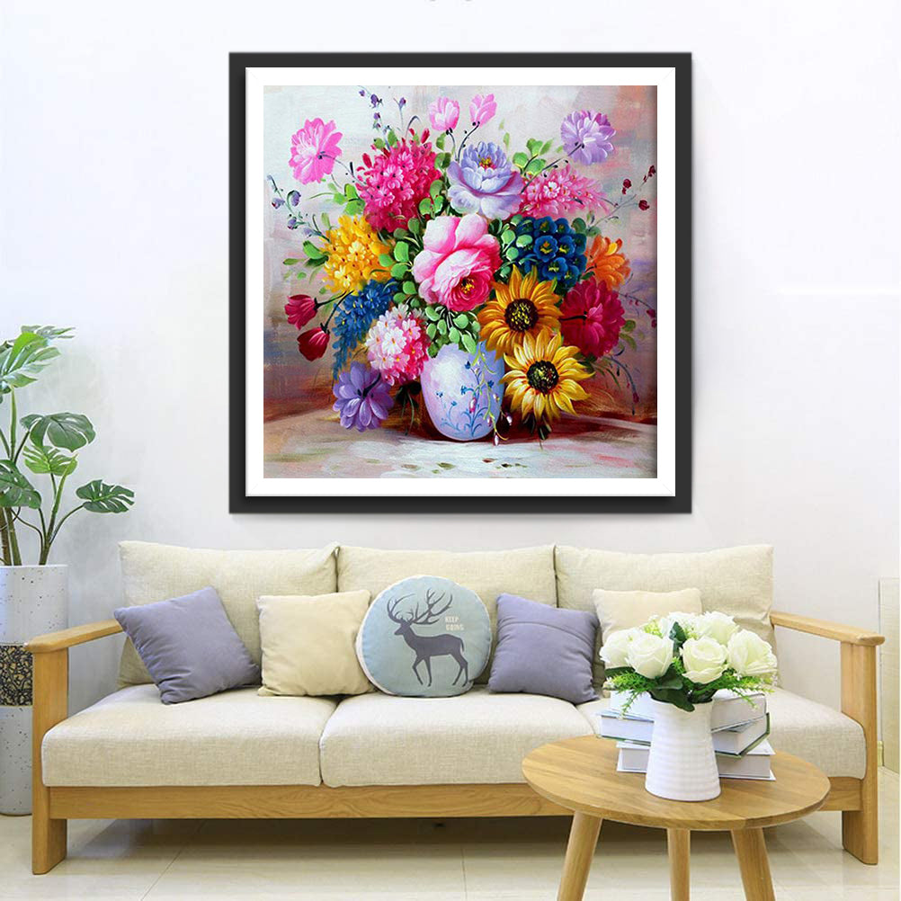 Peonies and Sunflowers Diamond Painting