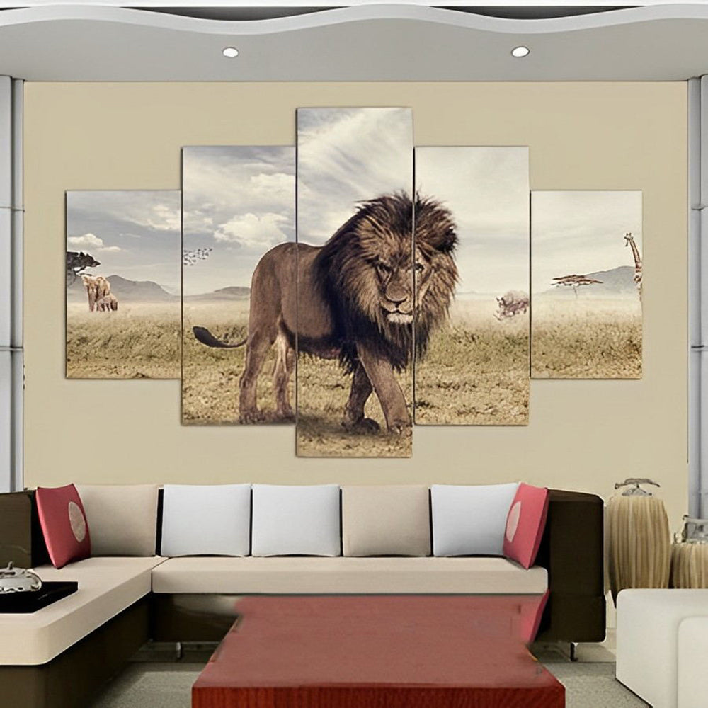 Male Lion in the Steppe 5 Pack Diamond Painting