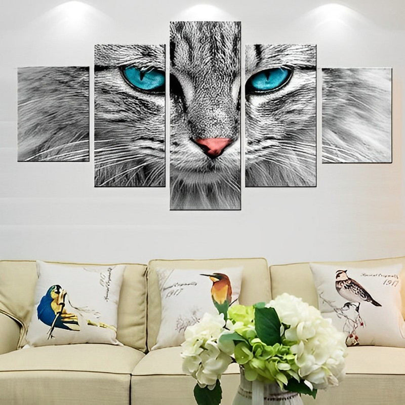 Cat with Blue Eyes 5 Pack 5D DIY Diamond Painting Kits