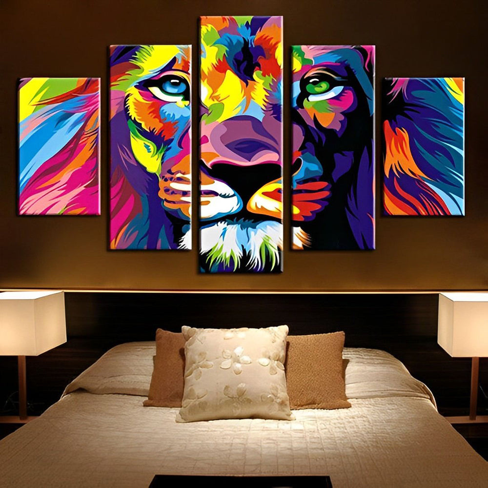 Colored Lion 5 Pack Diamond Painting