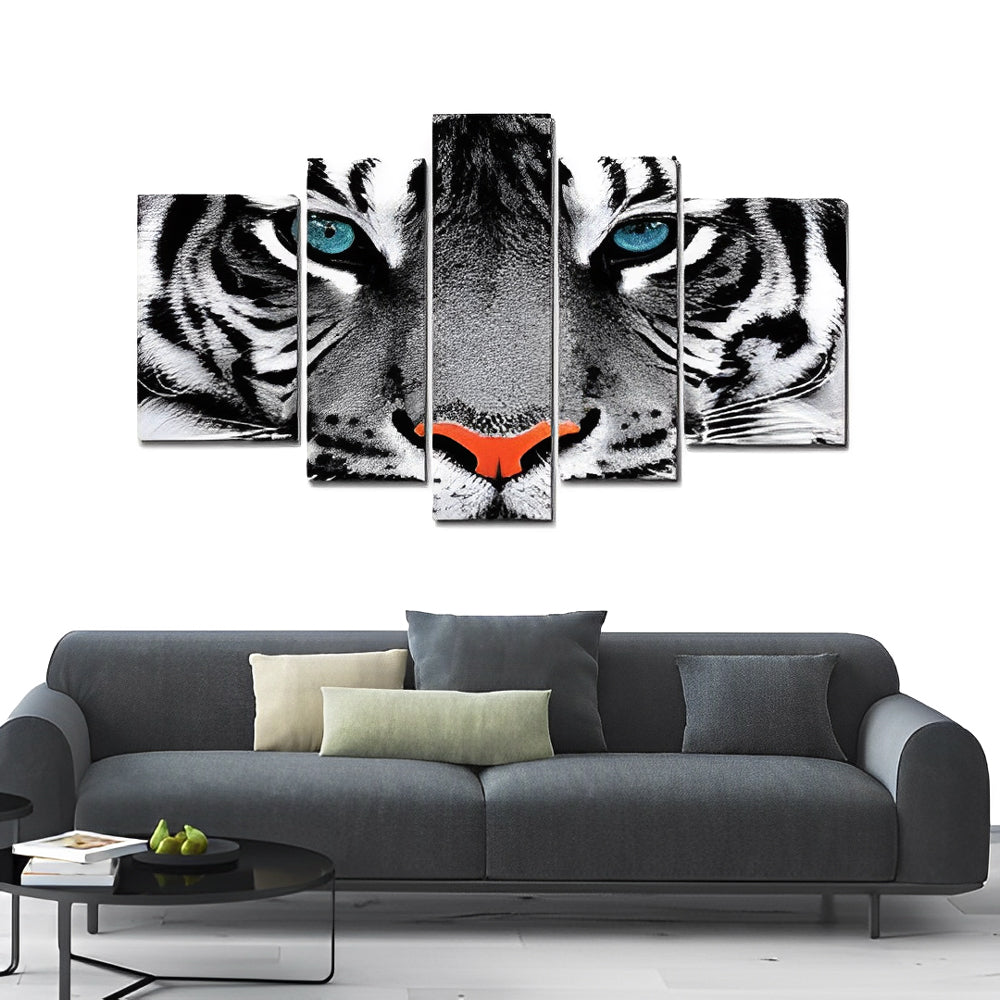 Blue-Eyed White Tiger 5 Pack Diamond Painting