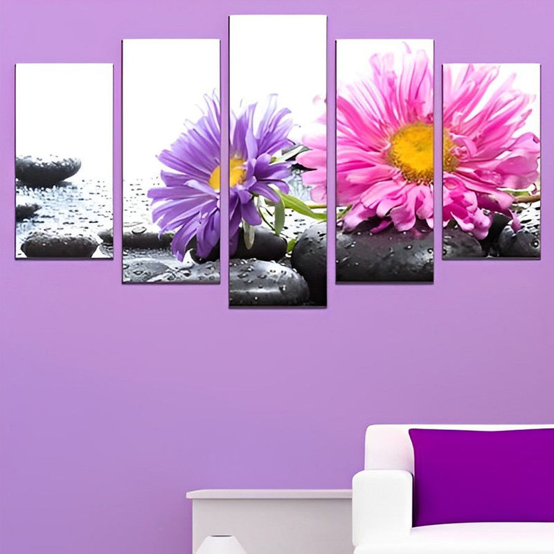 Purple and Pink Daisies 5 Pack 5D DIY Diamond Painting Kits