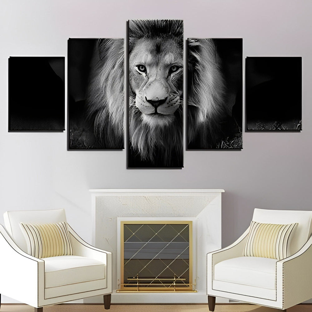 Black and White Lion 5 Pack Diamond Painting
