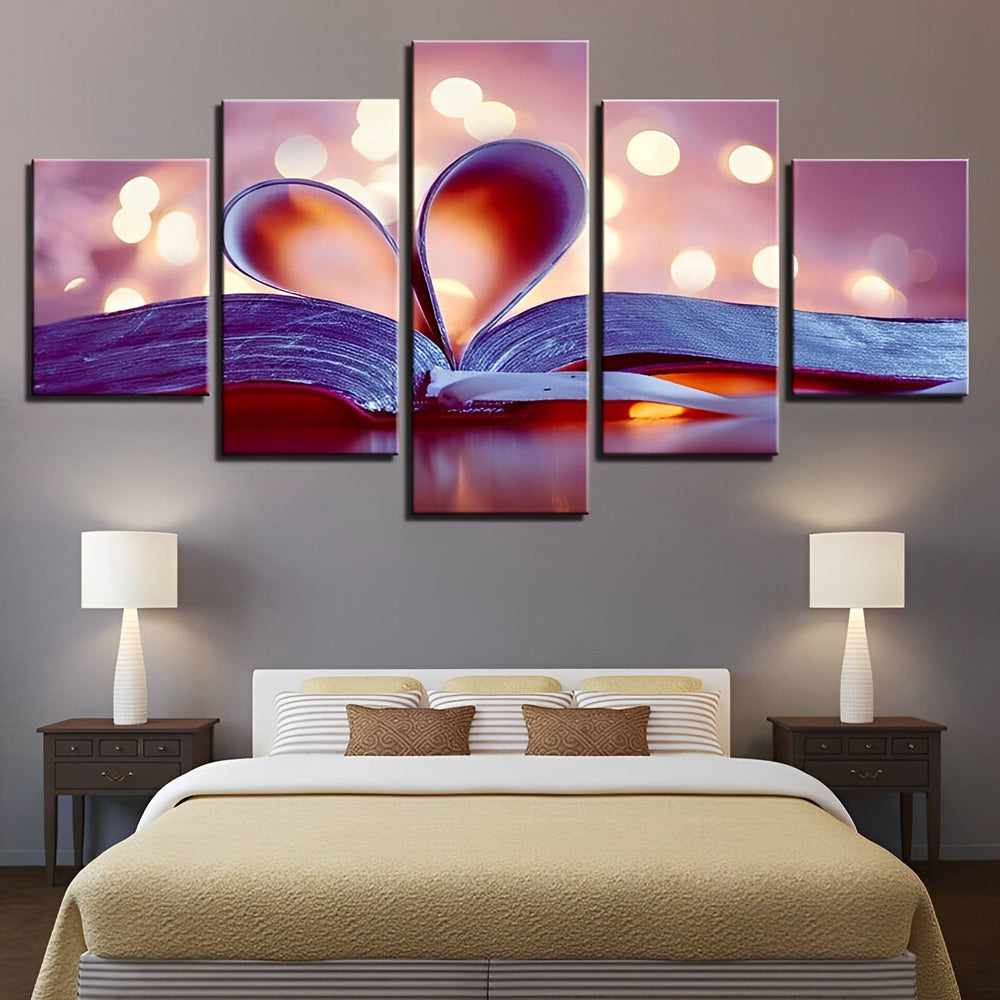 Book with Heart Shaped Leaves 5 Pack Diamond Painting