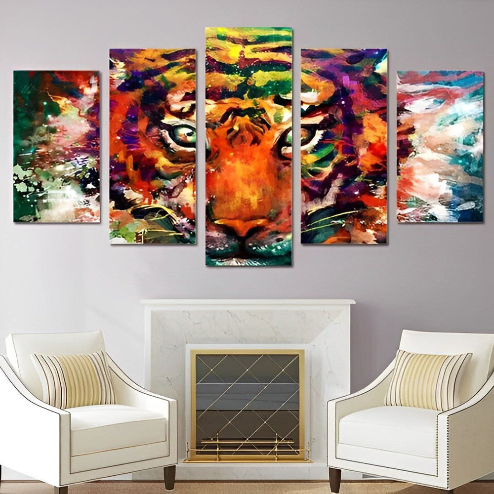 Colorful Bengal Tiger 5 Pack Diamond Painting