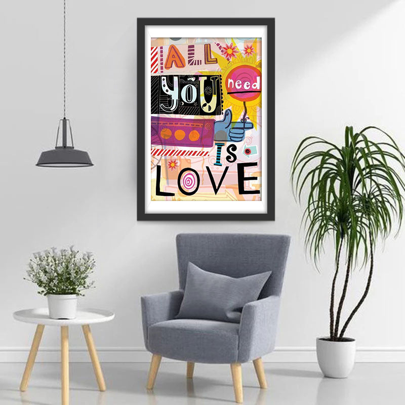 Love Text Diamond Painting