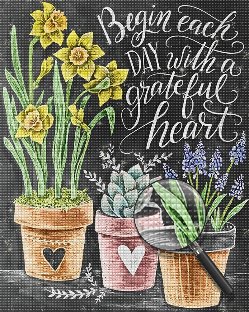 Begin each Day with a Grateful Heart 5D DIY Diamond Painting Kits