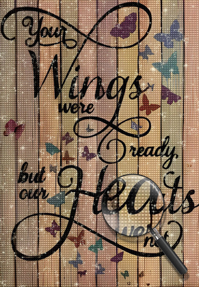 Comforting Text and Butterflies Diamond Painting
