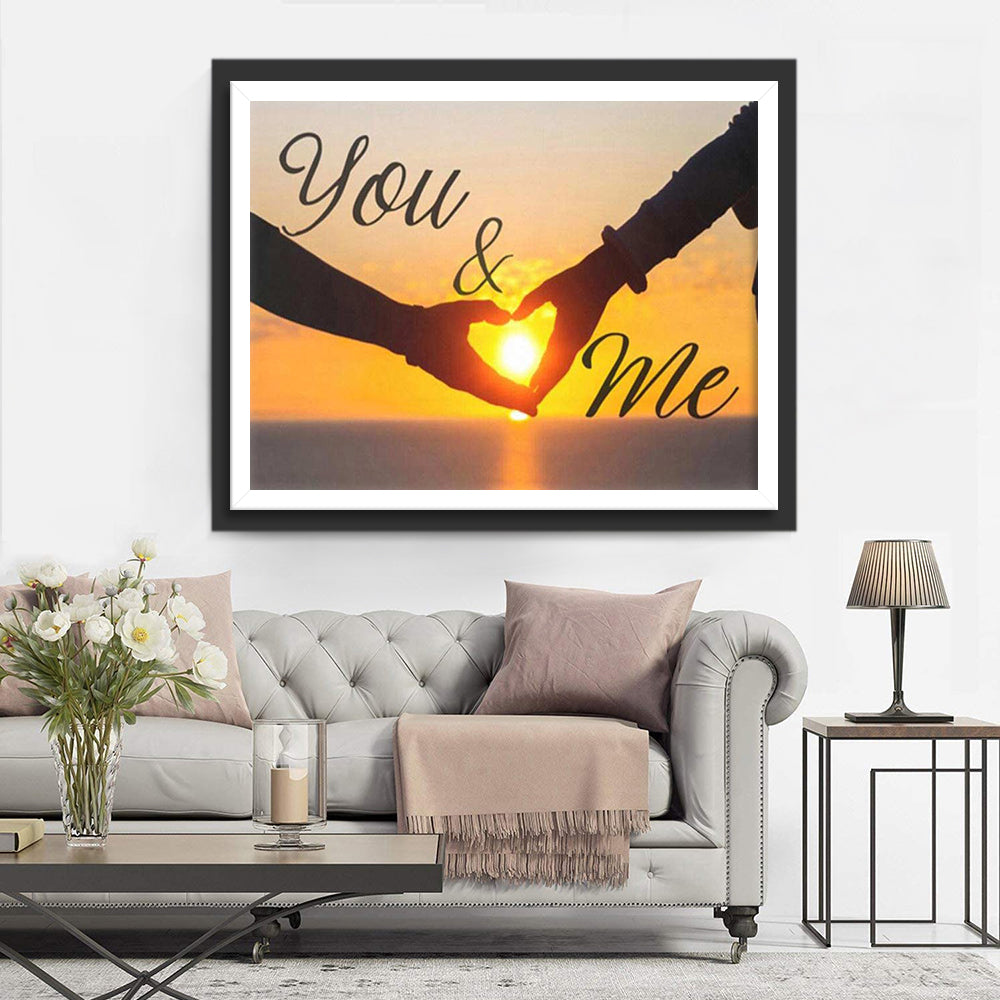 Text You and Me Diamond Painting