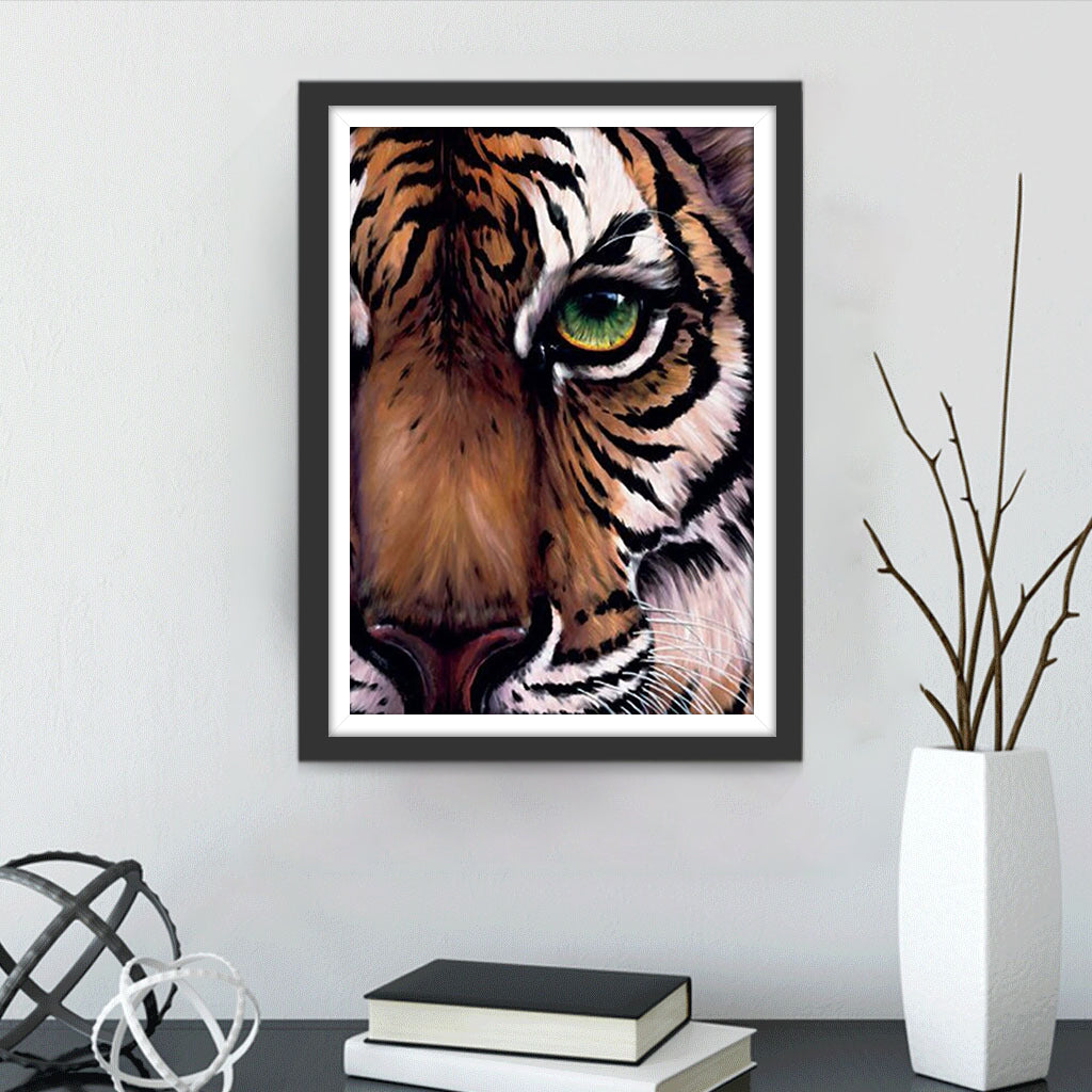 Beautiful Green-Eyed Tiger Diamond Painting