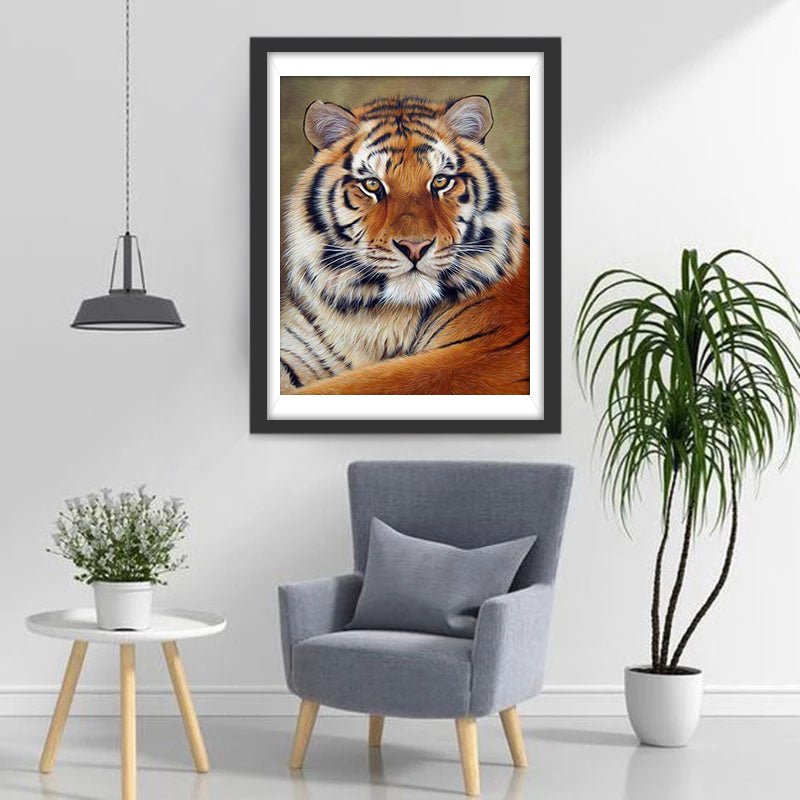 Bengal Tiger with Round Face Diamond Painting