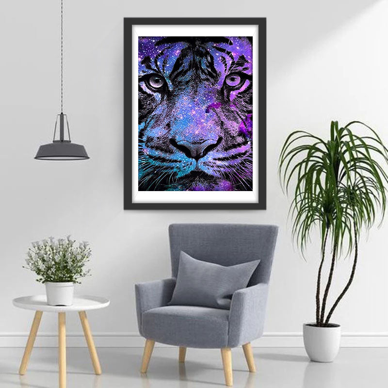 Purple & Blue Tiger Diamond Painting
