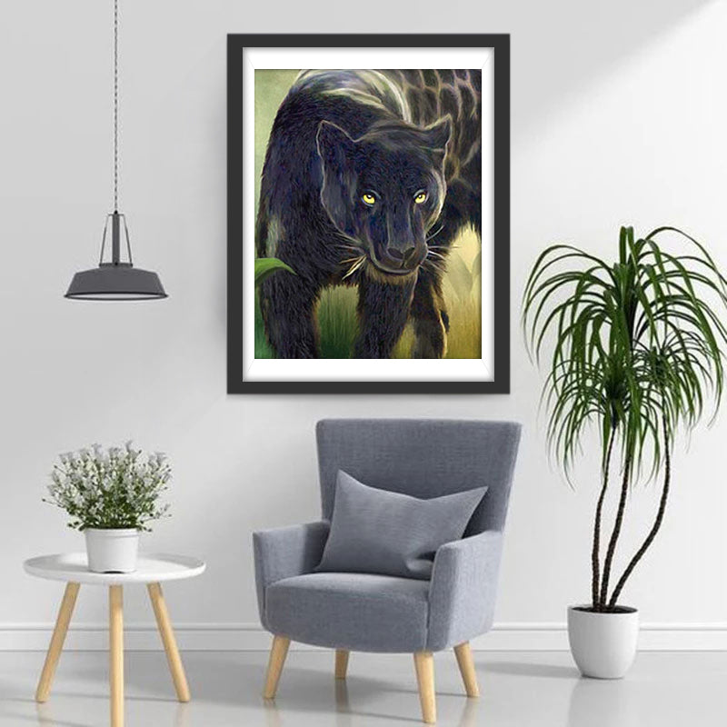 Black Panther on the Hunt Diamond Painting