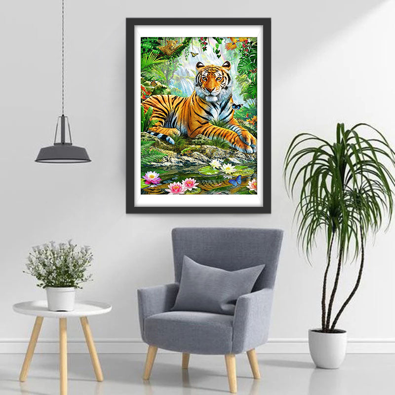 Tiger and Lotus Diamond Painting