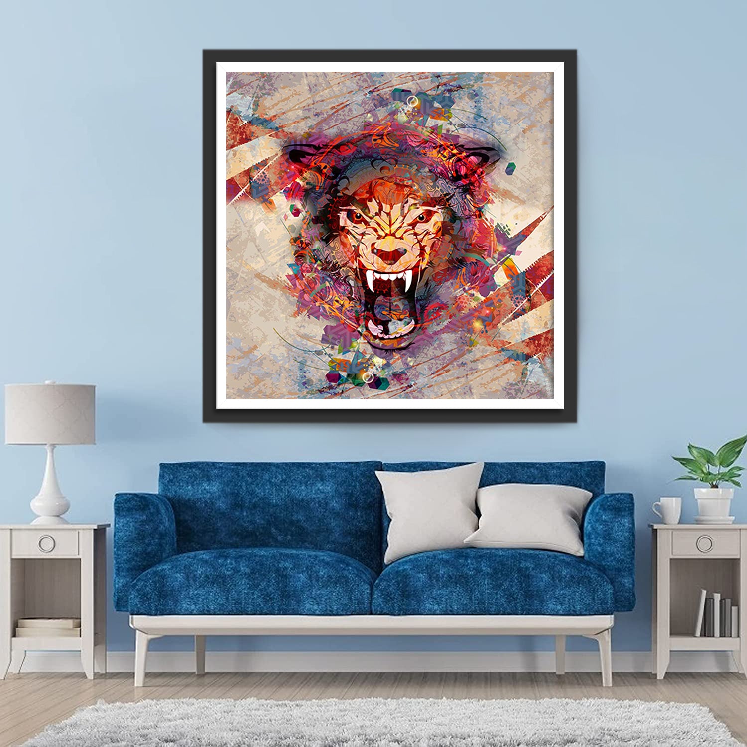 Red Fierce Tiger Diamond Painting
