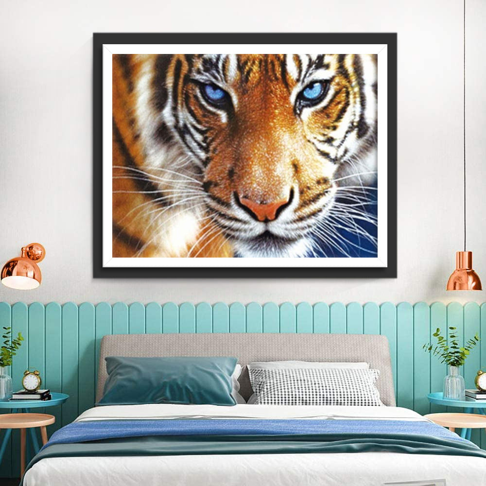 Blue-Eyed Bengal Tiger Diamond Painting