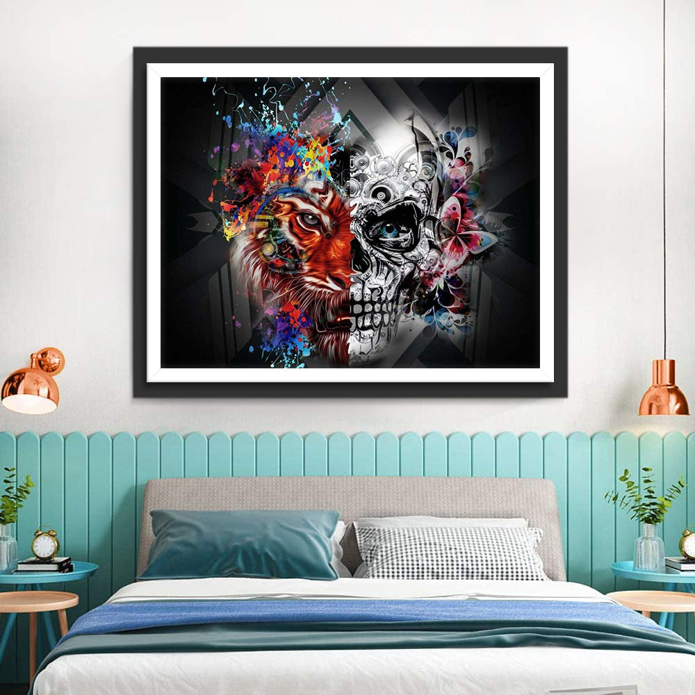 Tiger and Skeleton Diamond Painting