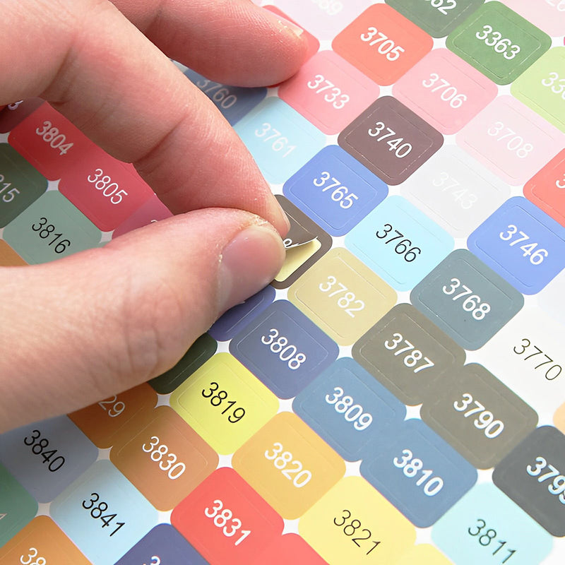 Round/Square DMC Color Number Card Sticker